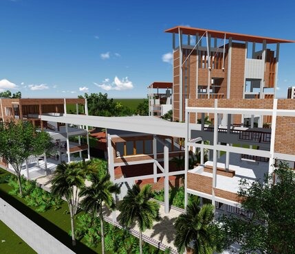 Architectural rendering of building top